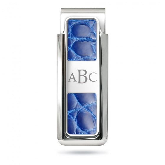 MClip Rodeo Dark Blue Alligator 2 Pocket Money Clip RO-PRP-DBAL-2P