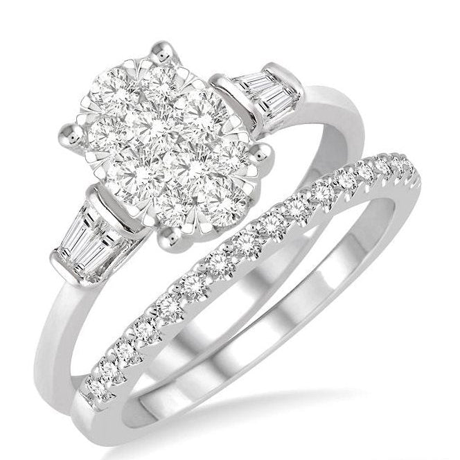 Parkplace Jewelers Oval Shape Lovebright Diamond Wedding Set 151F2PPFHWG-WS
