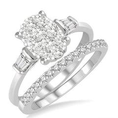 Parkplace Jewelers Oval Shape Lovebright Diamond Wedding Set 151F2PPFHWG-WS
