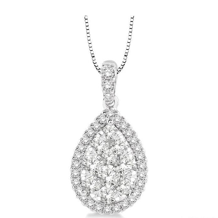 Parkplace Jewelers Pear Shape Halo Lovebright Essential Diamond Pendant 96093PPFVPDWG