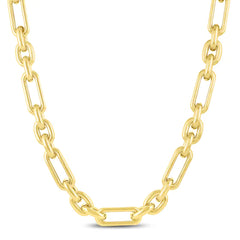 Yellow Gold Polished Fancy Chain Links Necklace