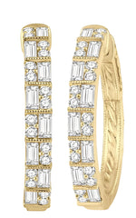 Parkplace Jewelers Double Row Baguette Diamond Hoop Earrings 630C1PPFGERYG