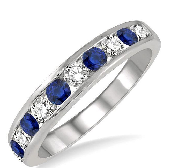 Parkplace Jewelers Channel Set Alternate Gemstone & Diamond Wedding Band 46494PPFGSPWG