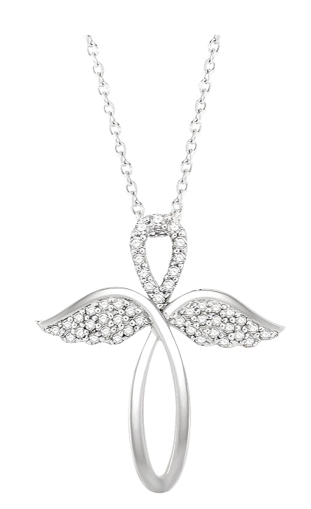Parkplace Jewelers Angel Wings Cross Diamond Pendant 956B8PPTSPDWG
