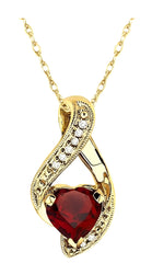 Parkplace Jewelers Heart Shape Gemstone & Diamond Pendant 60759PPTSPDGT