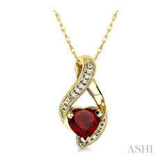 ASHI Heart Shape Gemstone & Diamond Pendant 60759PPTSPDGT