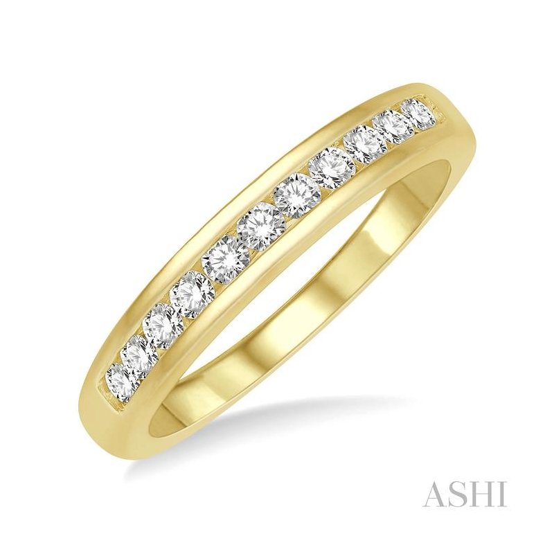 ASHI 11 Stone Channel Set Diamond Wedding Band 33315PPFGYG