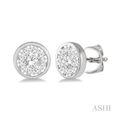 ASHI Round Shape Lovebright Essential Diamond Stud Earrings 921B3PPFGERWG
