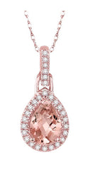Parkplace Jewelers Pear Shape Gemstone & Halo Diamond Pendant 61098PPFSPDMOPG