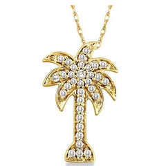 Parkplace Jewelers Palm Tree Diamond Fashion Pendant 63786PPFXPDYG