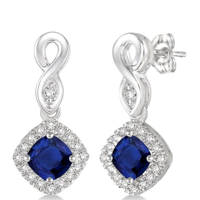 Parkplace Jewelers Cushion Shape Gemstone & Halo Diamond Earrings 57088PPTSERSPWG