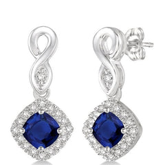 Parkplace Jewelers Cushion Shape Gemstone & Halo Diamond Earrings 57088PPTSERSPWG