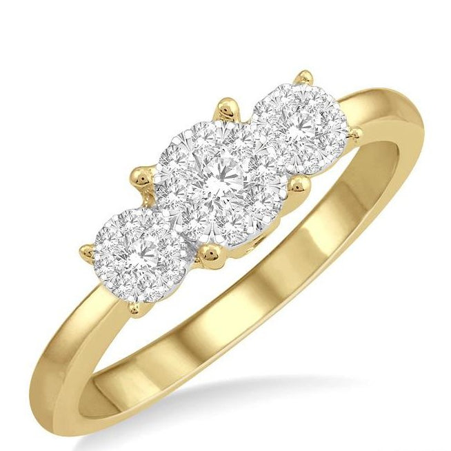 Parkplace Jewelers Round Shape Past Present & Future Lovebright Essential Diamond Engagement Ring 36925PPFGYW