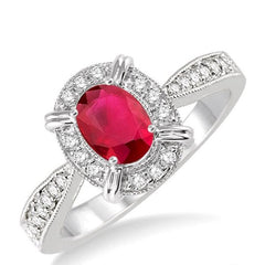 Parkplace Jewelers Oval Shape Gemstone & Diamond Ring 42568PPTSRBWG