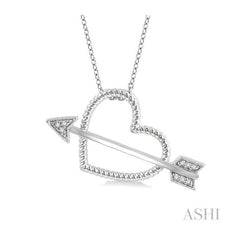 ASHI Silver Arrow & Heart Shape Diamond Fashion Pendant 84099PPSSSLPD