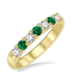 Parkplace Jewelers 7 Alternate Gemstone & Diamond Wedding Band 46485PPFGEMYG