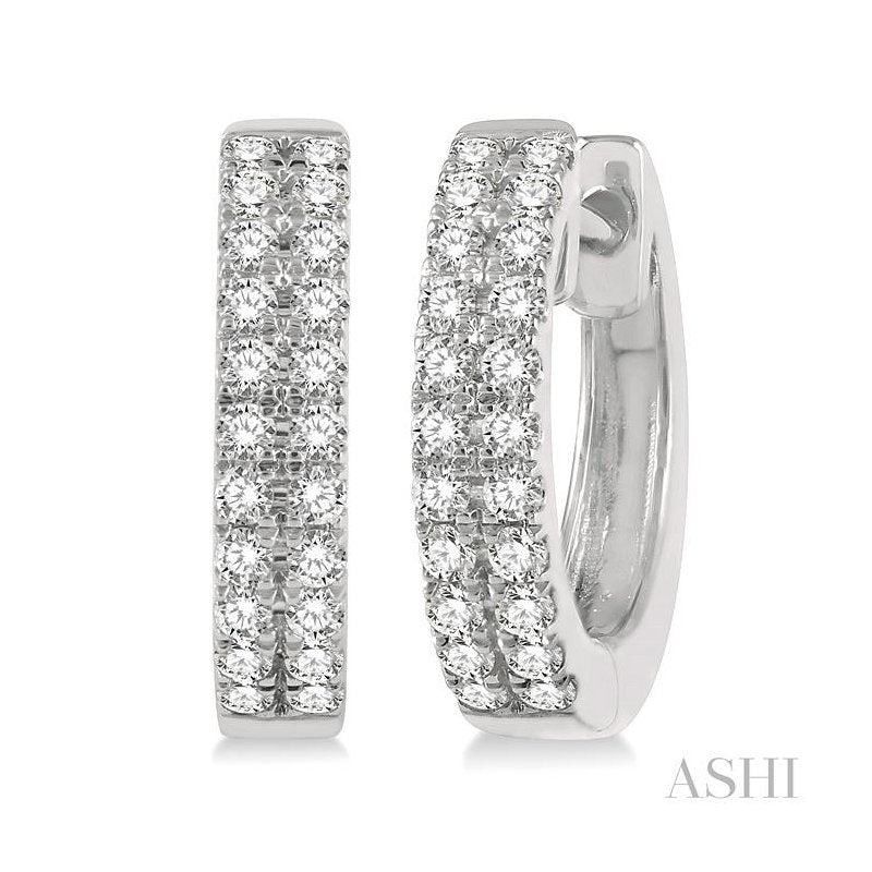 ASHI Two Row Petite Diamond Huggie Fashion Earrings 623C5PPFGERWG