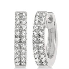 Parkplace Jewelers Two Row Petite Diamond Huggie Fashion Earrings 623C5PPFGERWG