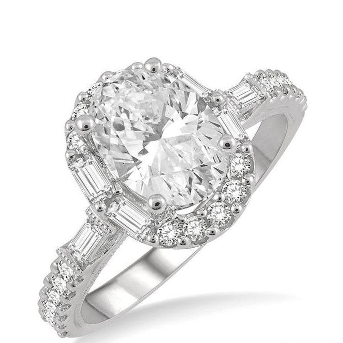 Parkplace Jewelers Oval Shape Semi-Mount Halo Diamond Engagement Ring 206K3PPFHWG-SM