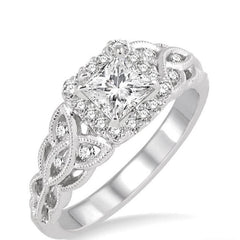 Parkplace Jewelers Princess Shape Semi-Mount Halo Diamond Engagement Ring 28596PPFHWG-SM