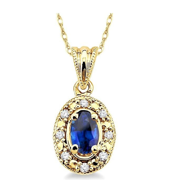 Parkplace Jewelers Oval Shape Gemstone & Diamond Pendant 58199PPFSPDSPYG