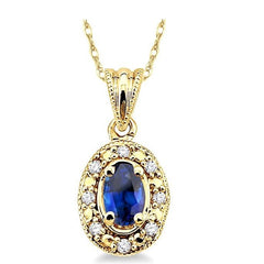 Parkplace Jewelers Oval Shape Gemstone & Diamond Pendant 58199PPFSPDSPYG