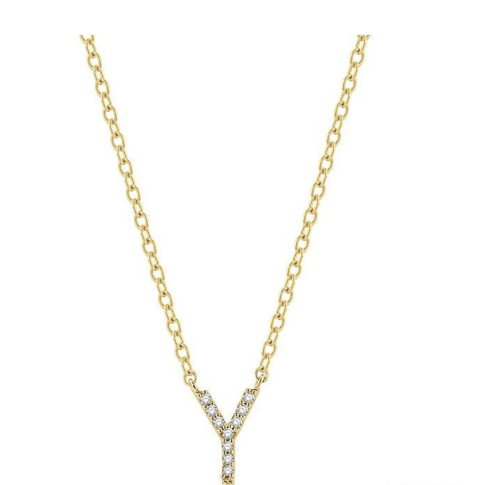 Parkplace Jewelers Block 'Y' Initial Diamond Pendant 912F9PPTSPDYG-Y