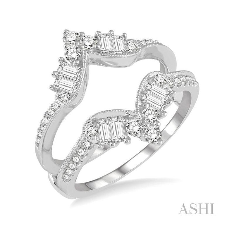 ASHI Chevron Baguette Diamond Insert Ring 29802PPFHWG