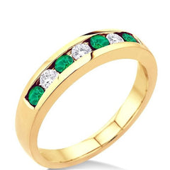 Parkplace Jewelers Channel Set Alternate Gemstone & Diamond Wedding Band 30317PPFXEM