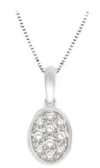 Parkplace Jewelers Oval Shape Bezel Set Diamond Pendant 901B5PPFGPDWG