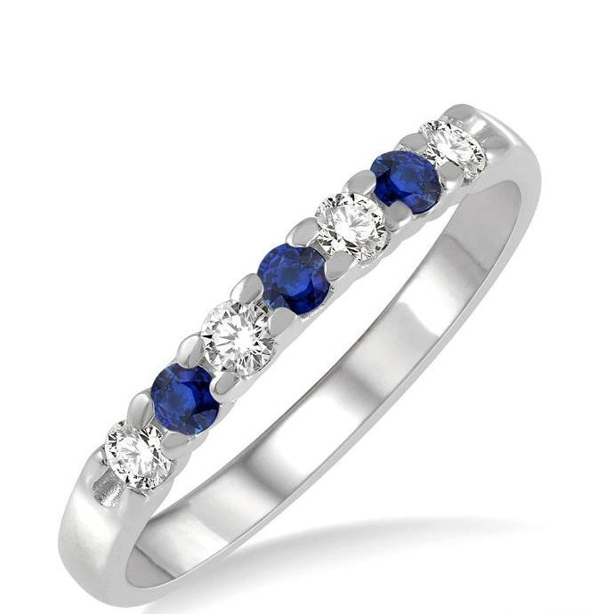 Parkplace Jewelers 7 Alternate Gemstone & Diamond Wedding Band 46487PPFGSPWG