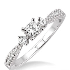 Parkplace Jewelers Princess Shape Past Present & Future Semi-Mount Diamond Engagement Ring 25607PPFCWG-SM
