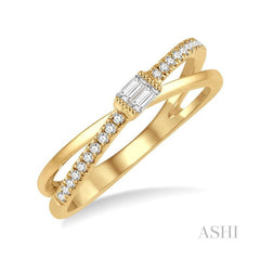 ASHI Criss Cross Baguette Diamond Fashion Ring 364D8PPFGYG