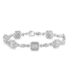 Parkplace Jewelers Silver Halo Diamond Bracelet 85018PPSSSLTB