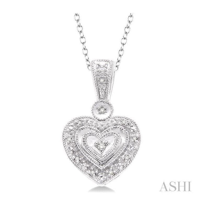 ASHI Silver Heart Shape Diamond Fashion Pendant 86059PPSSSLPD