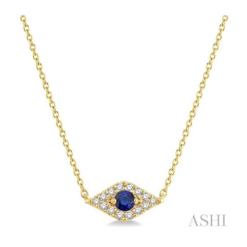 ASHI Evil Eye Gemstone & Petite Diamond Fashion Pendant 58620PPTSNKSPYG