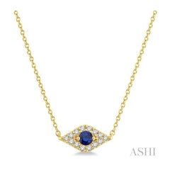 ASHI Evil Eye Gemstone & Petite Diamond Fashion Pendant 58620PPTSNKSPYG