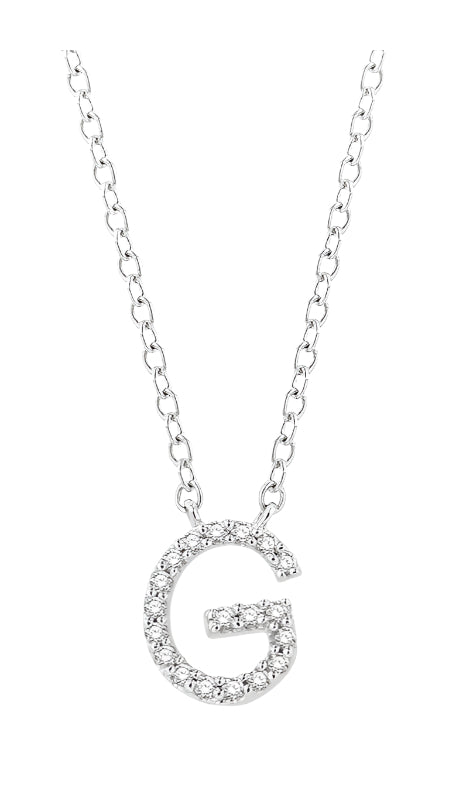 Parkplace Jewelers Block 'G' Initial Diamond Pendant 912F9PPFSPDWG-G