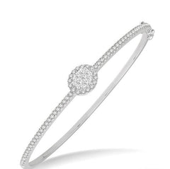 Parkplace Jewelers Stackable Oval Shape Halo Lovebright Essential Diamond Bangle 799B1PPFGWG-OV