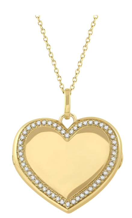 Parkplace Jewelers Heart Shape Diamond Locket Pendant 94136PPTSPDYG