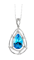 Parkplace Jewelers Pear Shape Gemstone & Diamond Pendant 60867PPFVPDBTWG