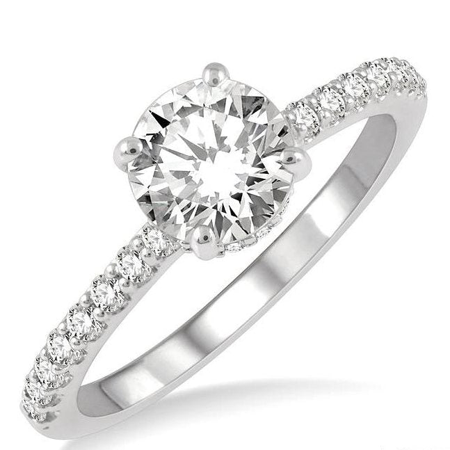 Parkplace Jewelers Round Shape Semi-Mount Diamond Engagement Ring 259J5PPFHWG-SM-1CT