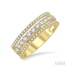 ASHI Three Row Diamond Fashion Band 369C2PPFGYG