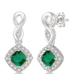 Parkplace Jewelers Cushion Shape Gemstone & Halo Diamond Earrings 57088PPTSEREMWG