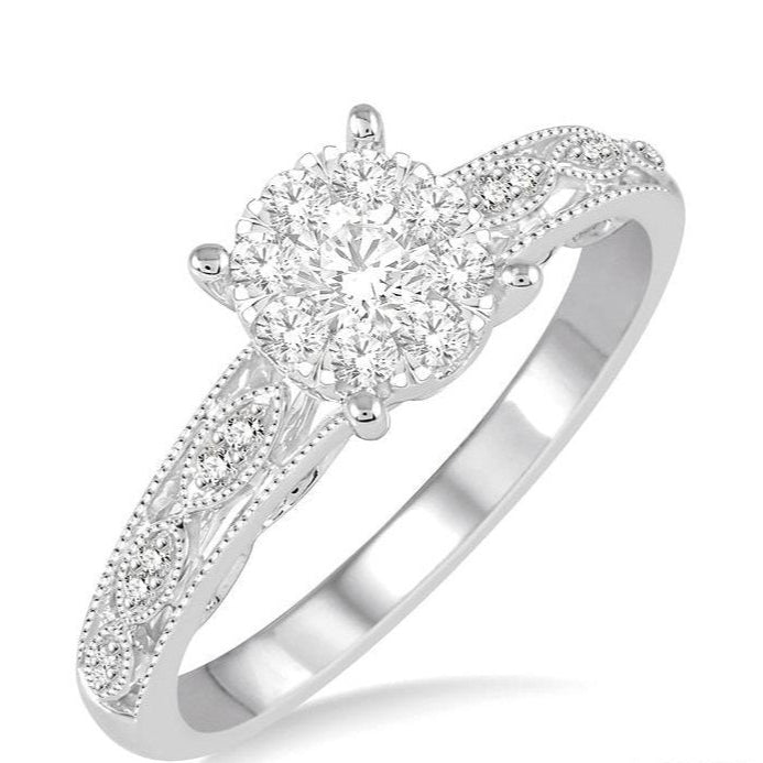 Parkplace Jewelers Round Shape Lovebright Diamond Engagement Ring 158C5PPFVWG-LE