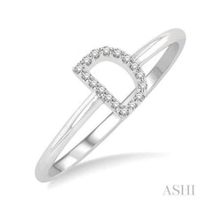 ASHI Block 'D' Initial Diamond Ring 365D9PPTSWG-D