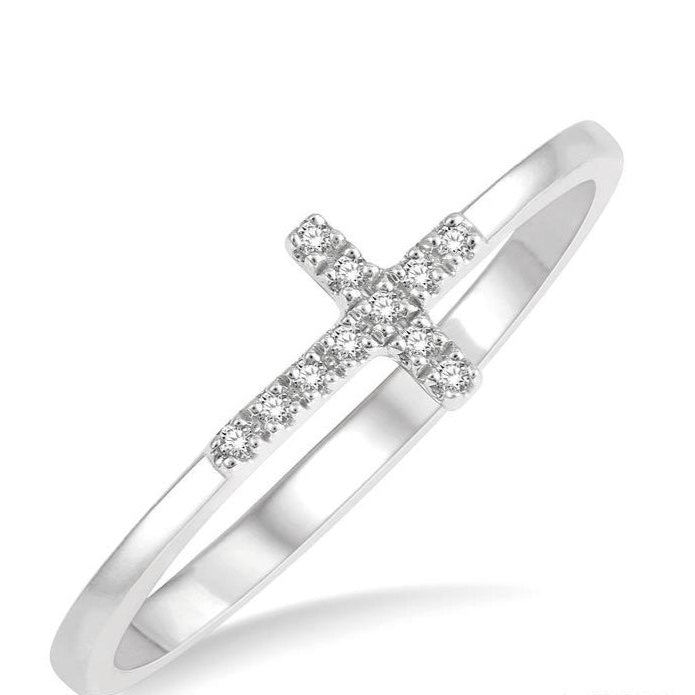 Parkplace Jewelers Sideway Cross Diamond Ring 328A9PPTSWG