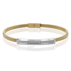 Cable Bangle in 18k Gold with Diamonds LB2429 WHITE 18K X WHITE