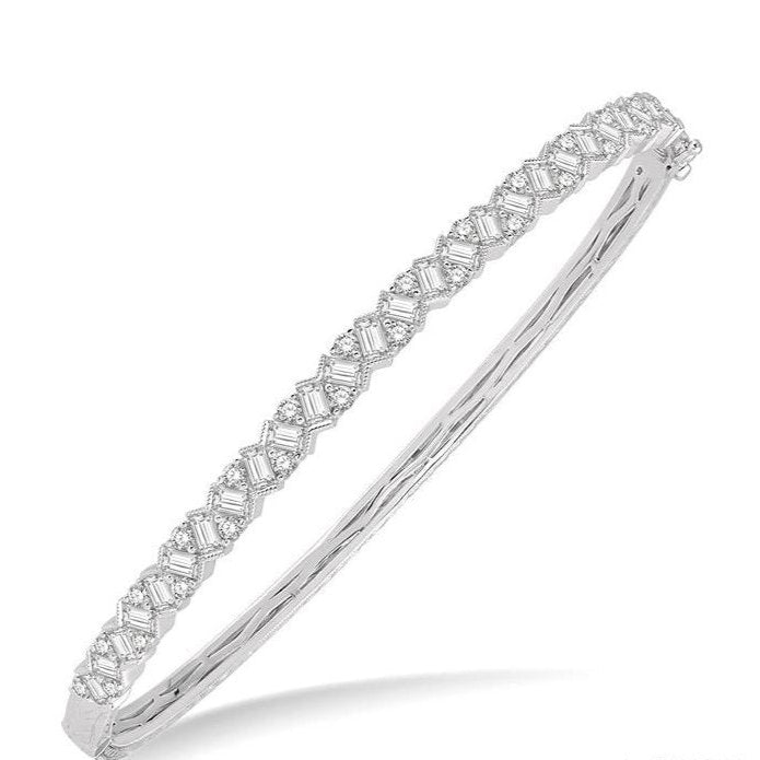 Parkplace Jewelers Stackable Scatter Zig-Zag Baguette Diamond Fashion Bangle 799A2PPFHWG