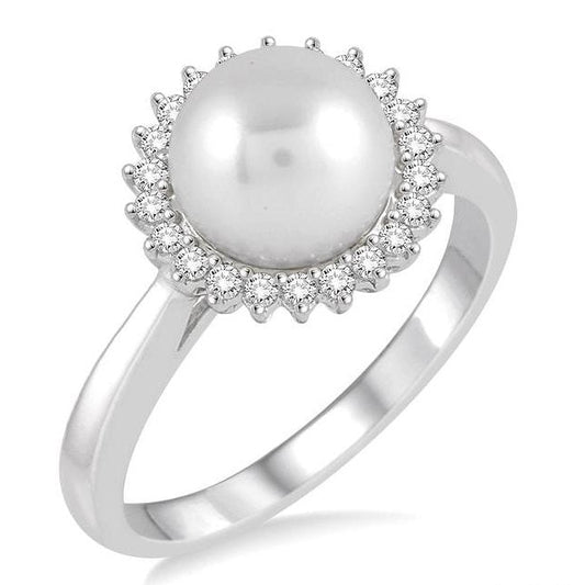 Parkplace Jewelers Pearl & Halo Diamond Ring 55907PPFHWG